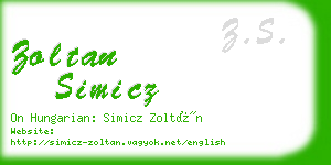 zoltan simicz business card